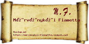 Márványkői Fiametta névjegykártya
